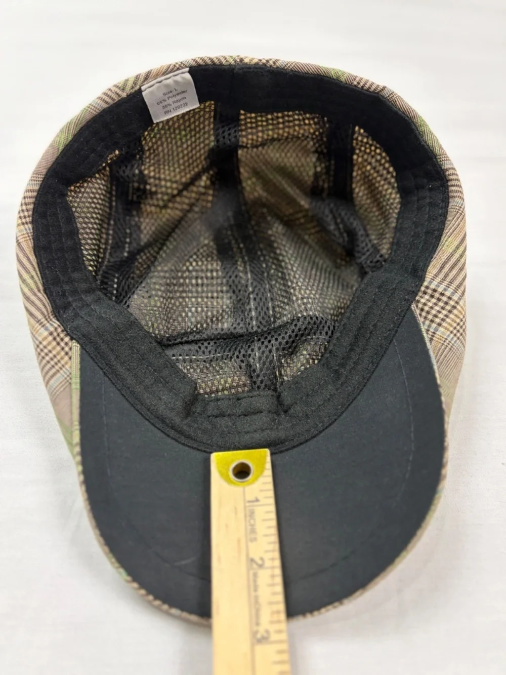 Paddy's Old Irish Whiskey Plaid Ivy Cap Flat Hat Mens Size L Glen Check Promo